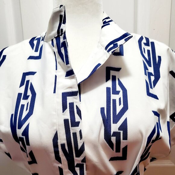 Finley Blue Cotton Shirt Dress Small Coastal Hamptons Preppy Luxury - Picture 5 of 14